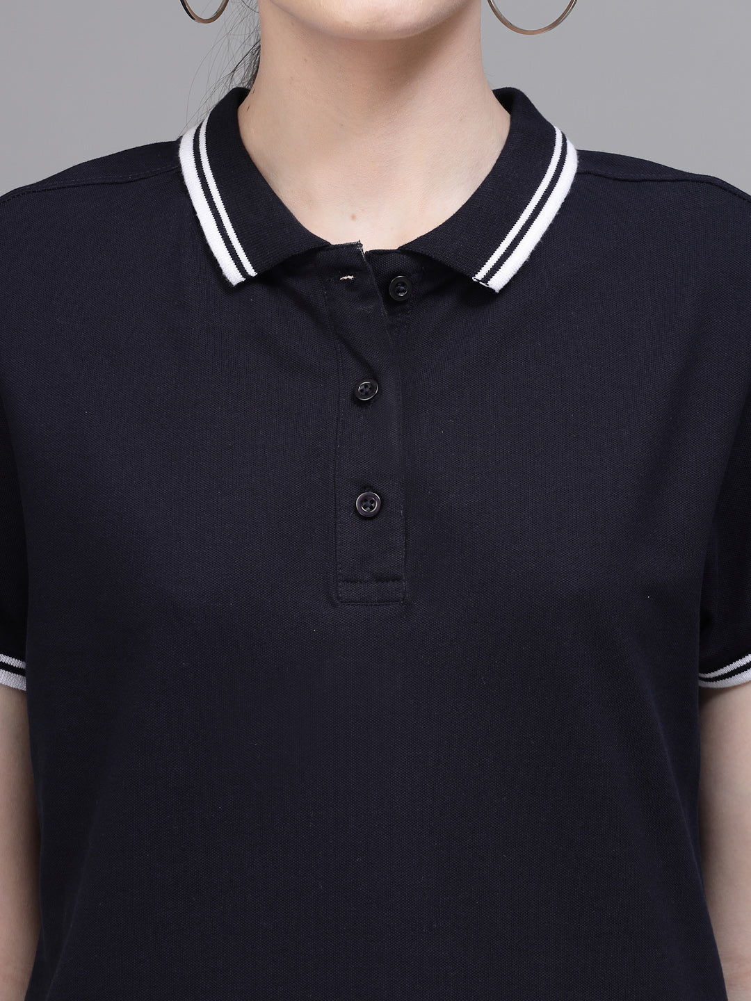 Women Regular Fit Polo Neck Cotton T-Shirt - Image 24