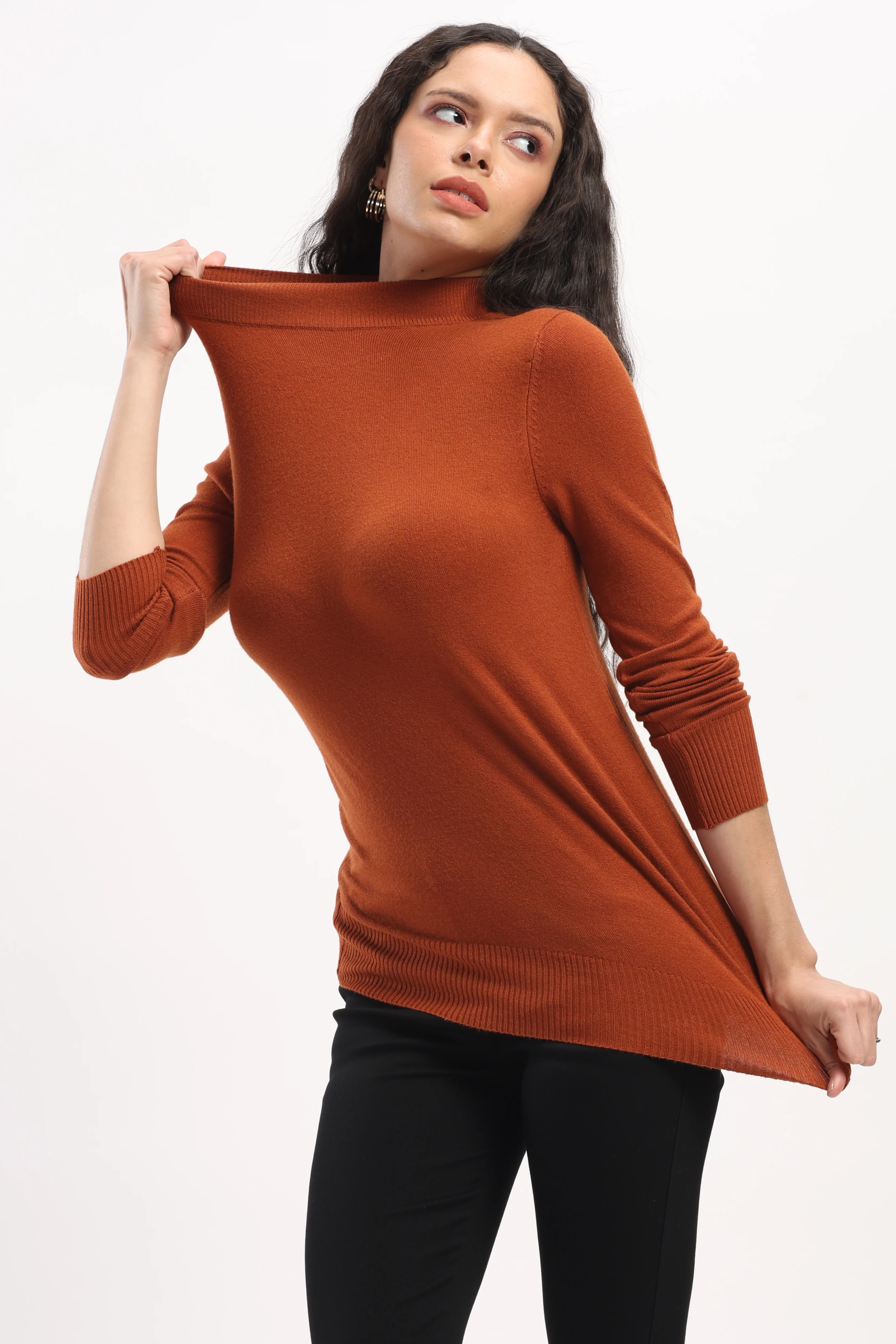 Rust Snug Fit Skivvy Pullover - Image 4