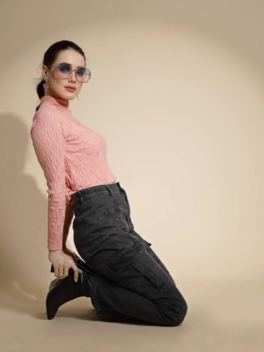 Solid Turtle Neck Knitted Skivvy - Image 50
