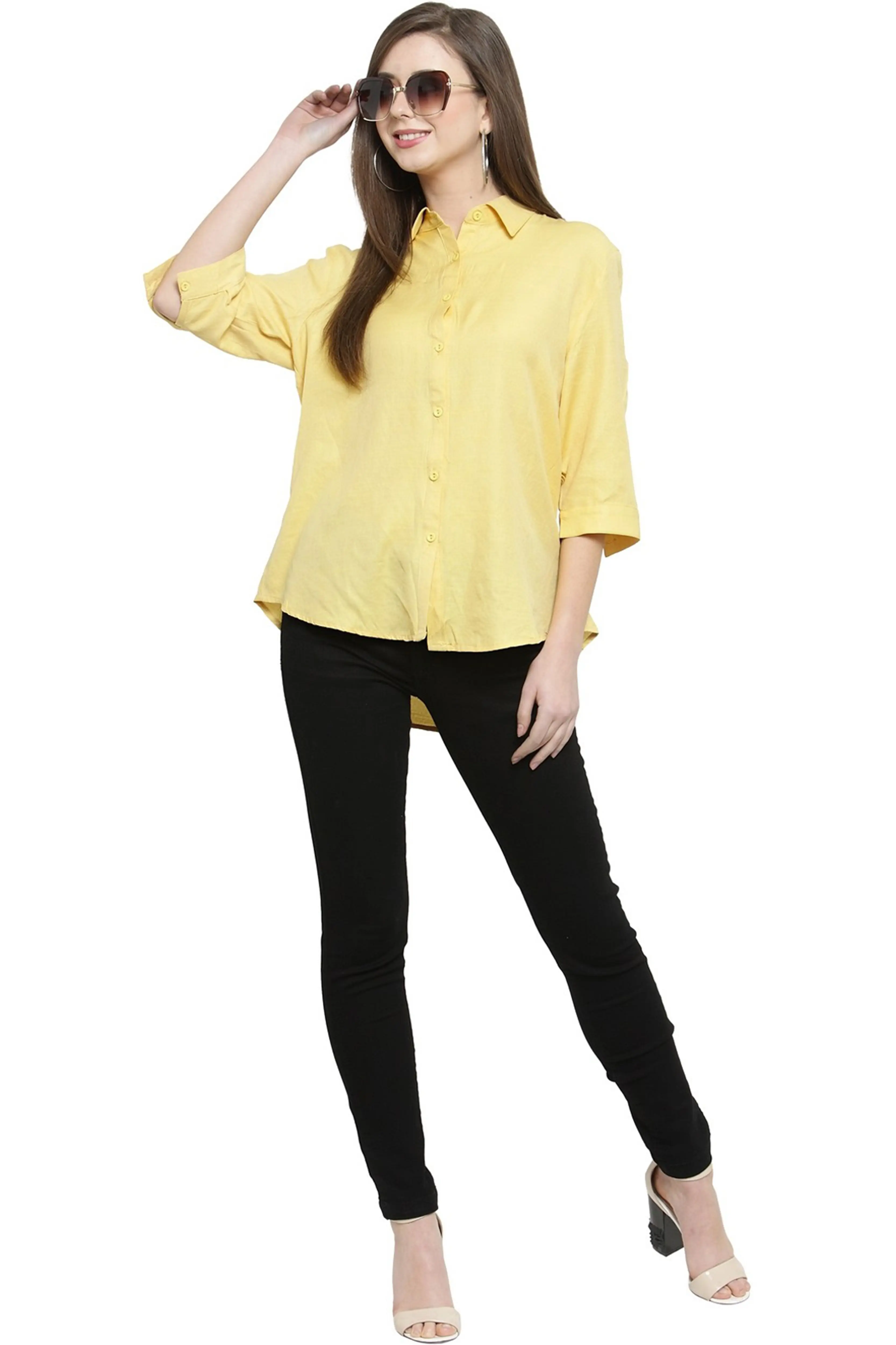 Solid Shirt Collar Relaxed Fit Shirt - Image 17