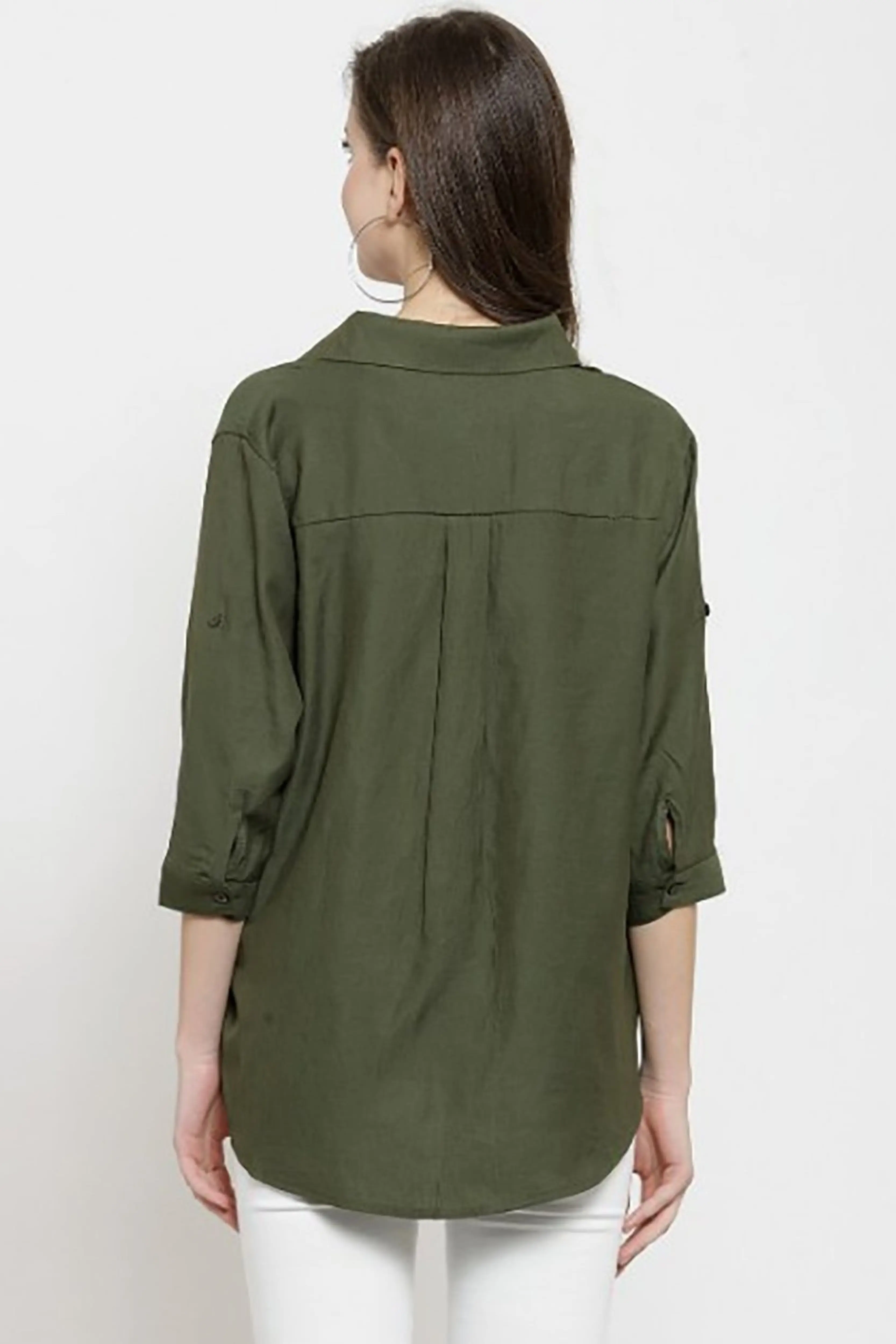 Solid Shirt Collar Relaxed Fit Shirt - Image 27