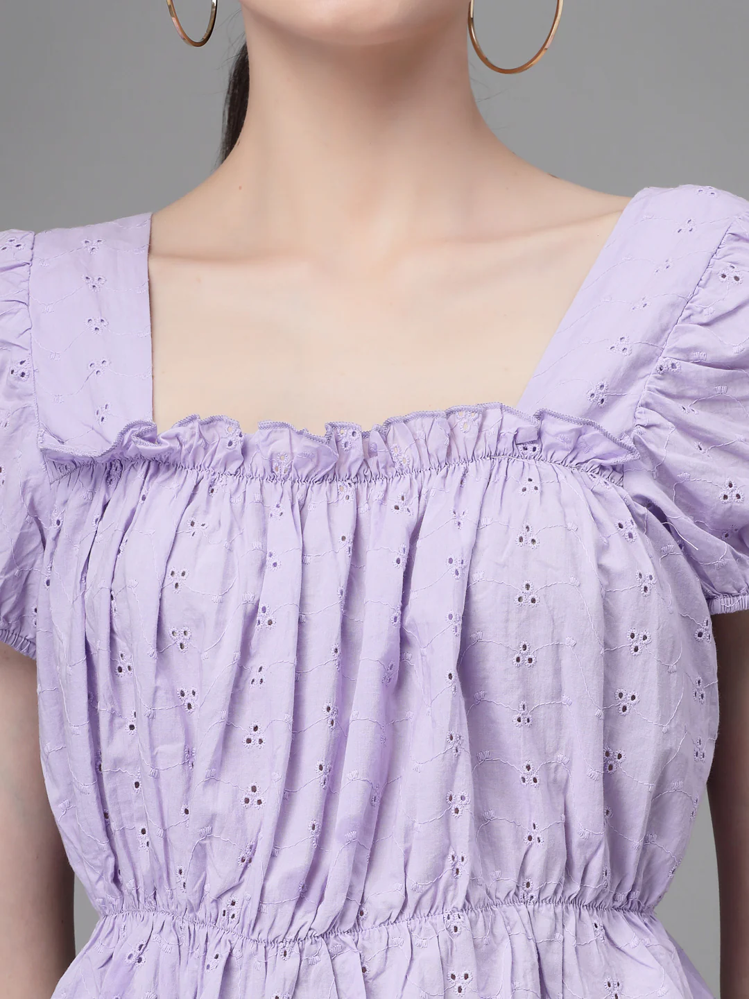 Cotton Embroidered Blouson Top - Image 7