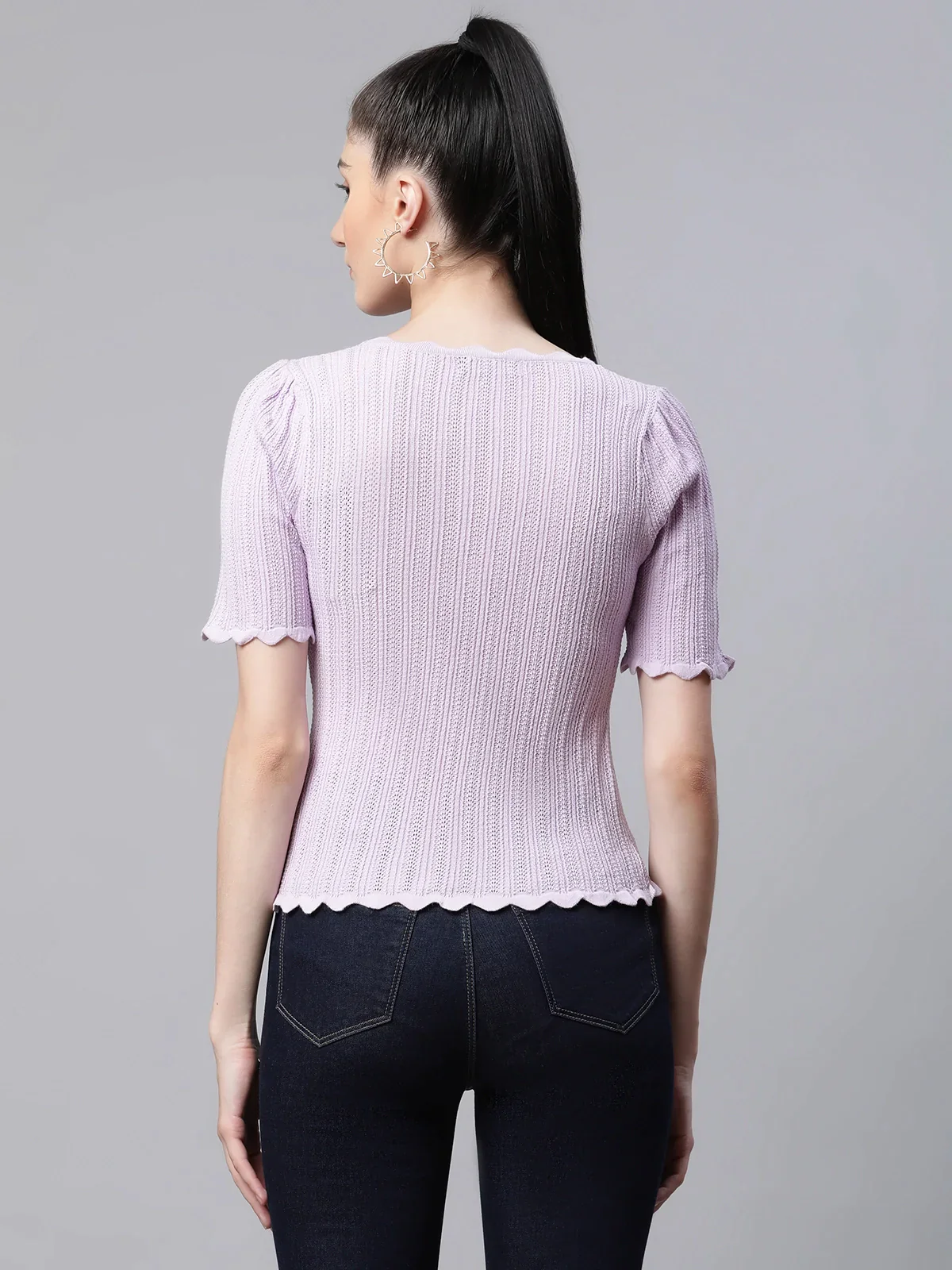 Black Viscose Slim Fit Top - Image 8