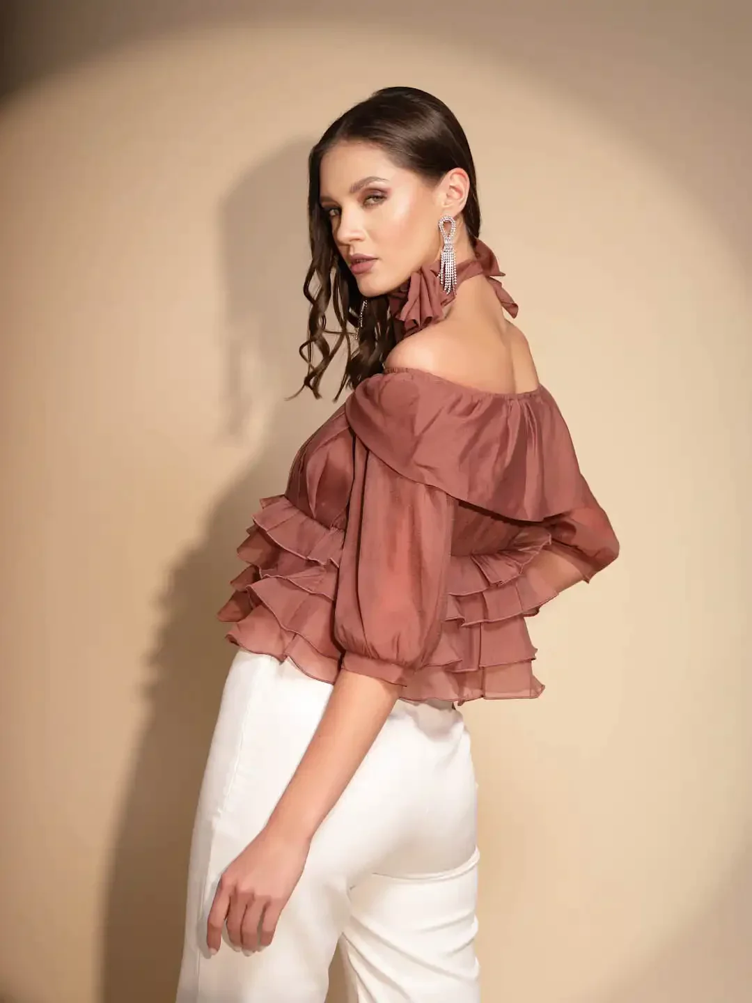 Brown Off-Shoulder Top - Image 4