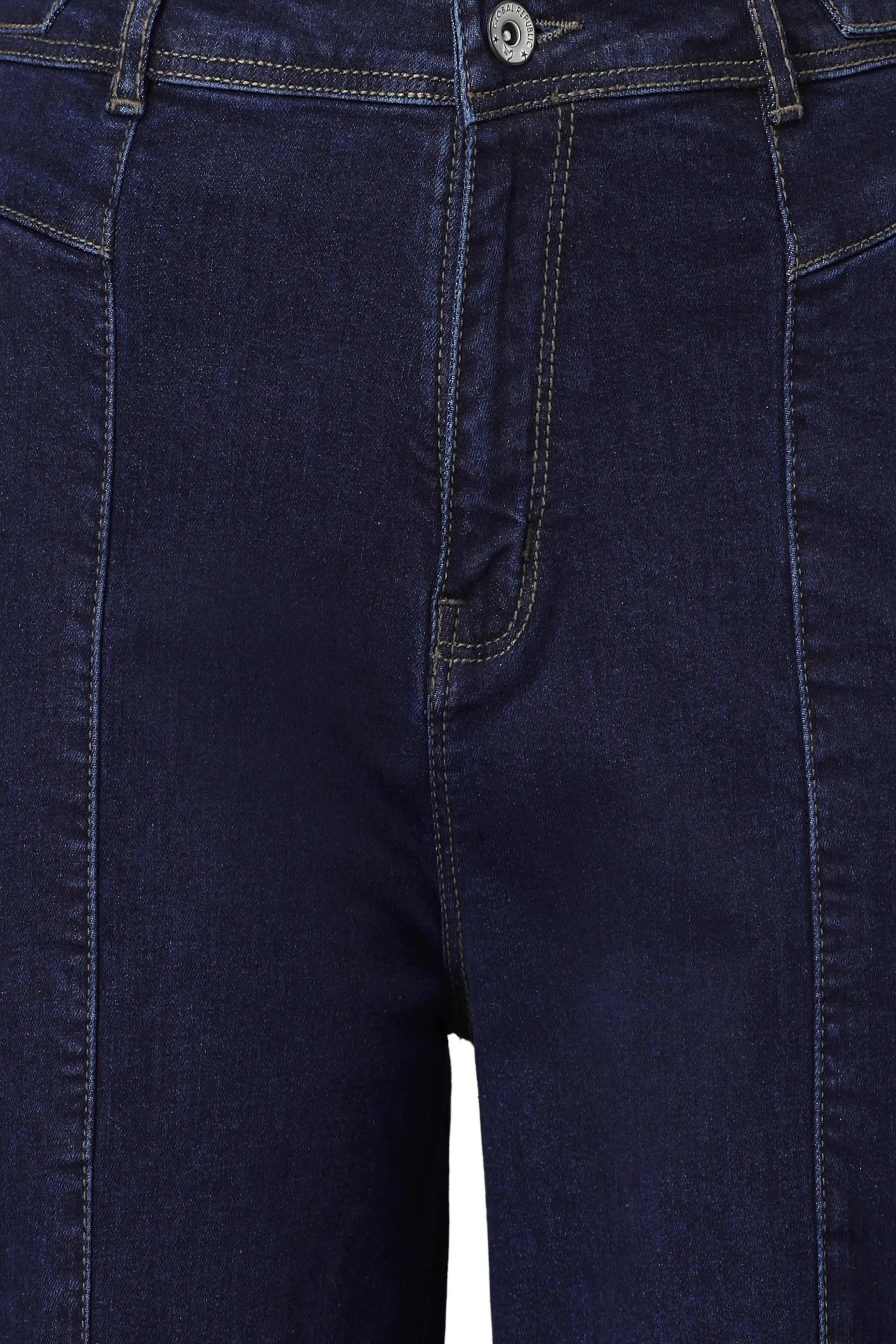 Blue Cotton Bootcut Stretchable Jeans - Image 3