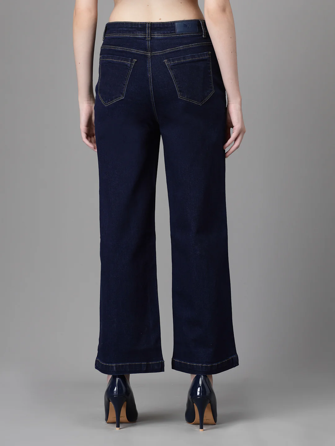 Blue Cotton Bootcut Stretchable Jeans - Image 9