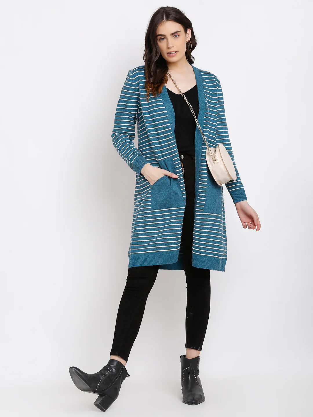 Turquoise Knitted Winter Shrug - Image 6