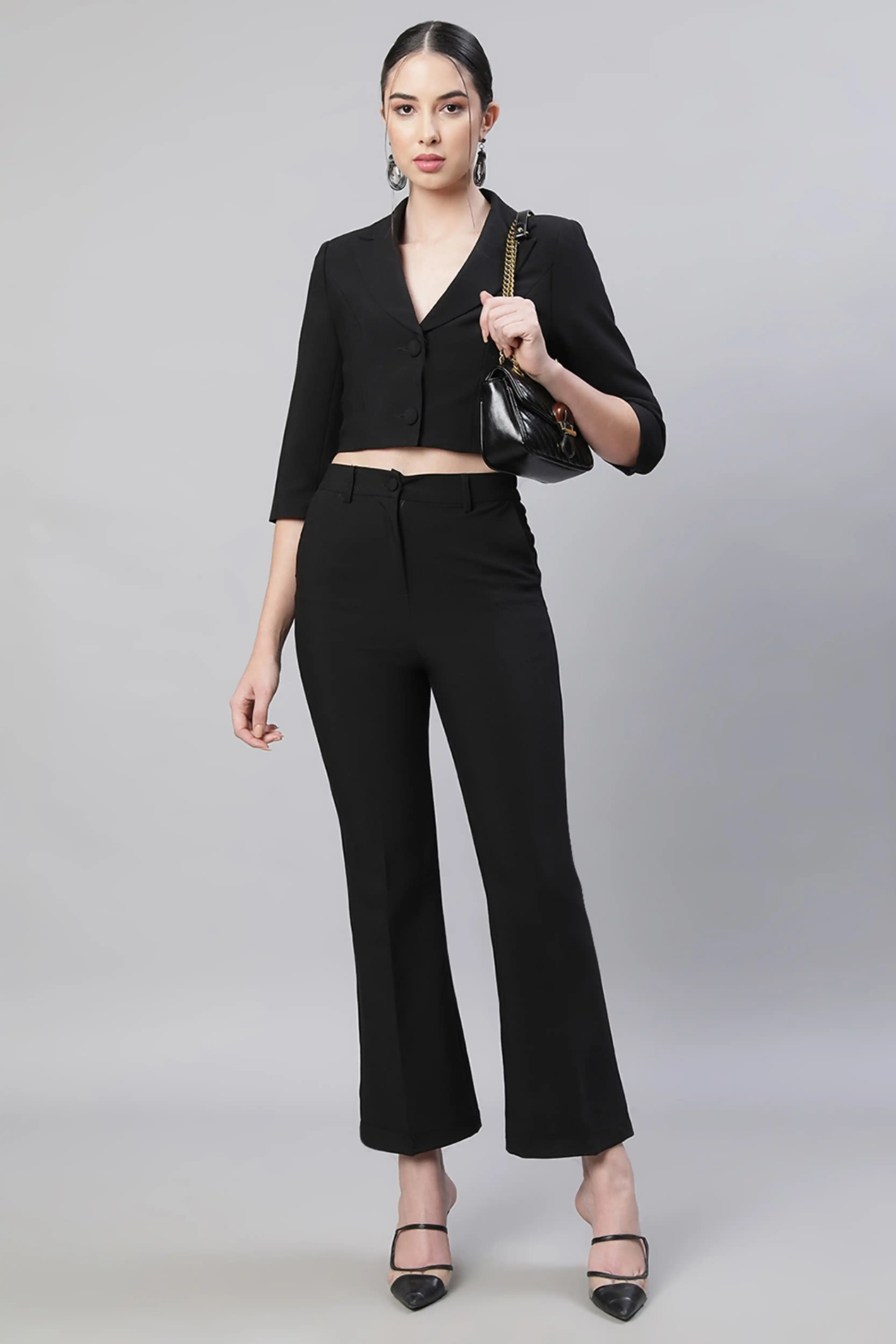 Black Cropped Co-ord Set - Image 7