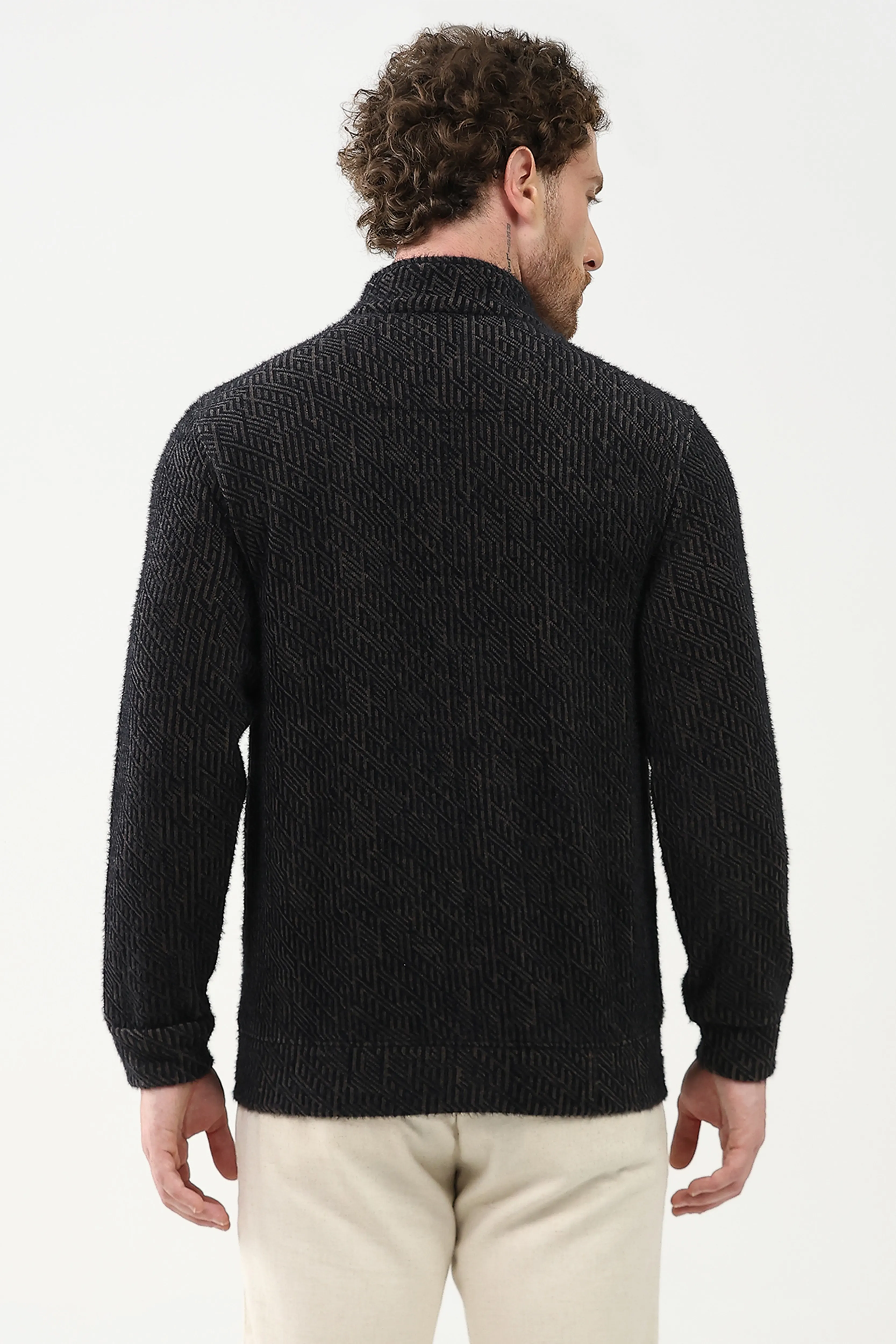Wool-Blend Stand Collar Jacket - Image 4