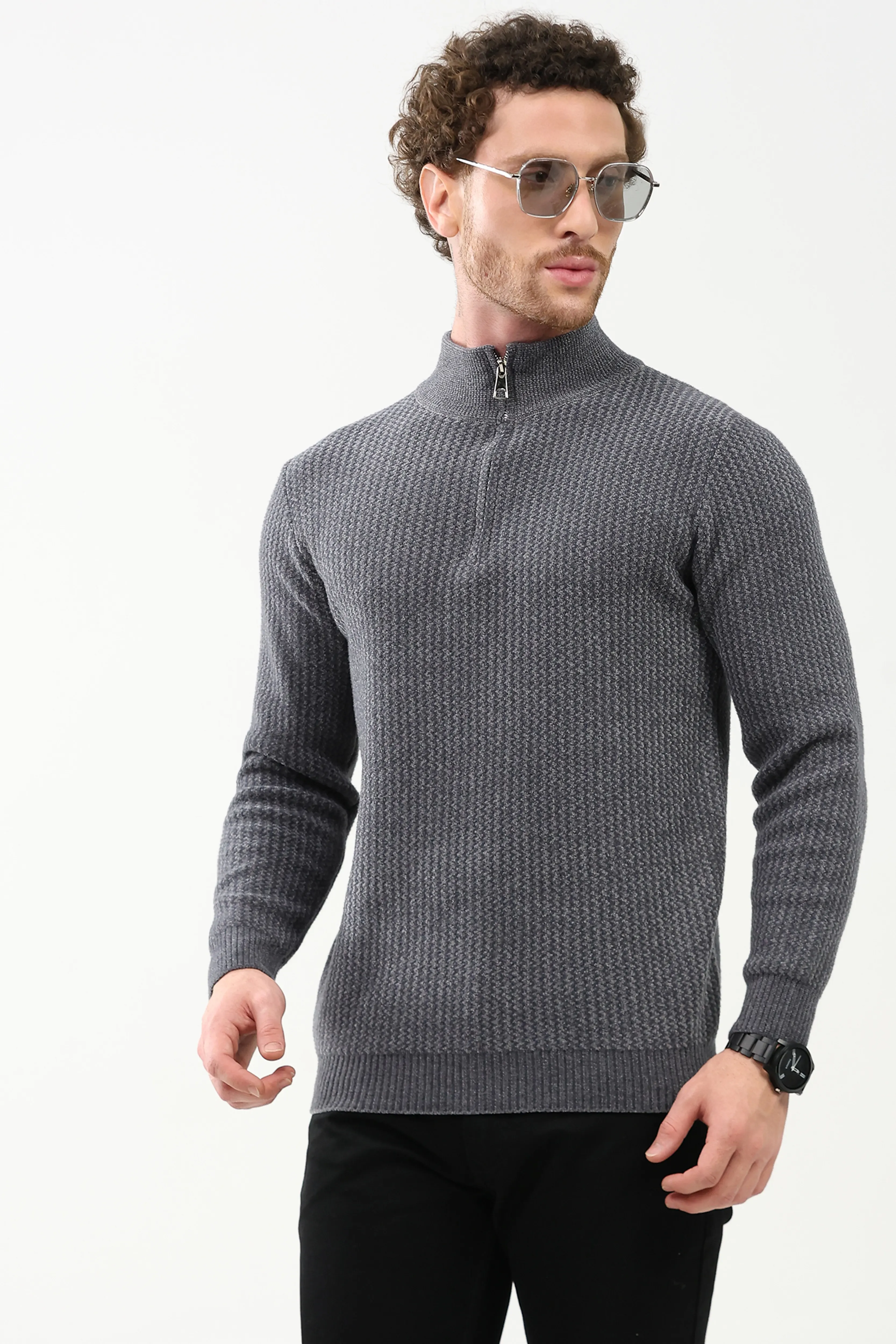 Woven Pattern Winter Pullover - Image 7