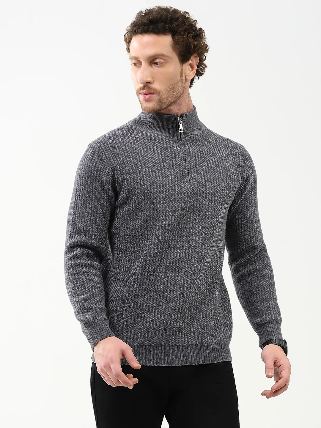 Woven Pattern Winter Pullover - Image 9