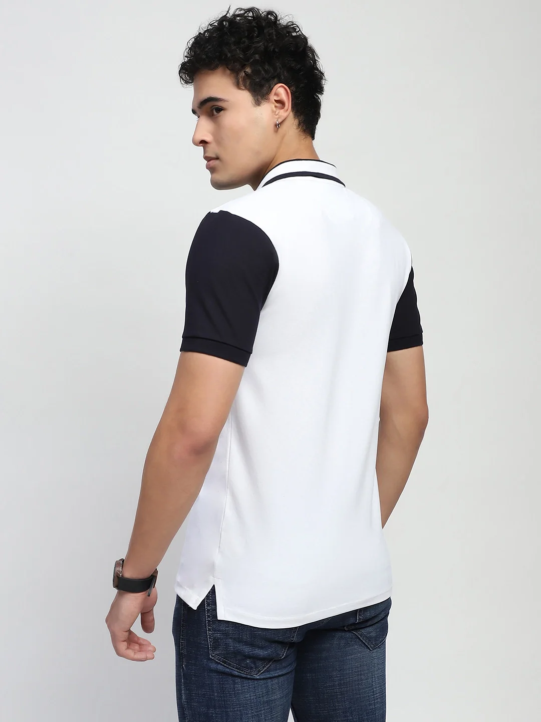 Color Block Cotton Polo T-Shirt - Image 13
