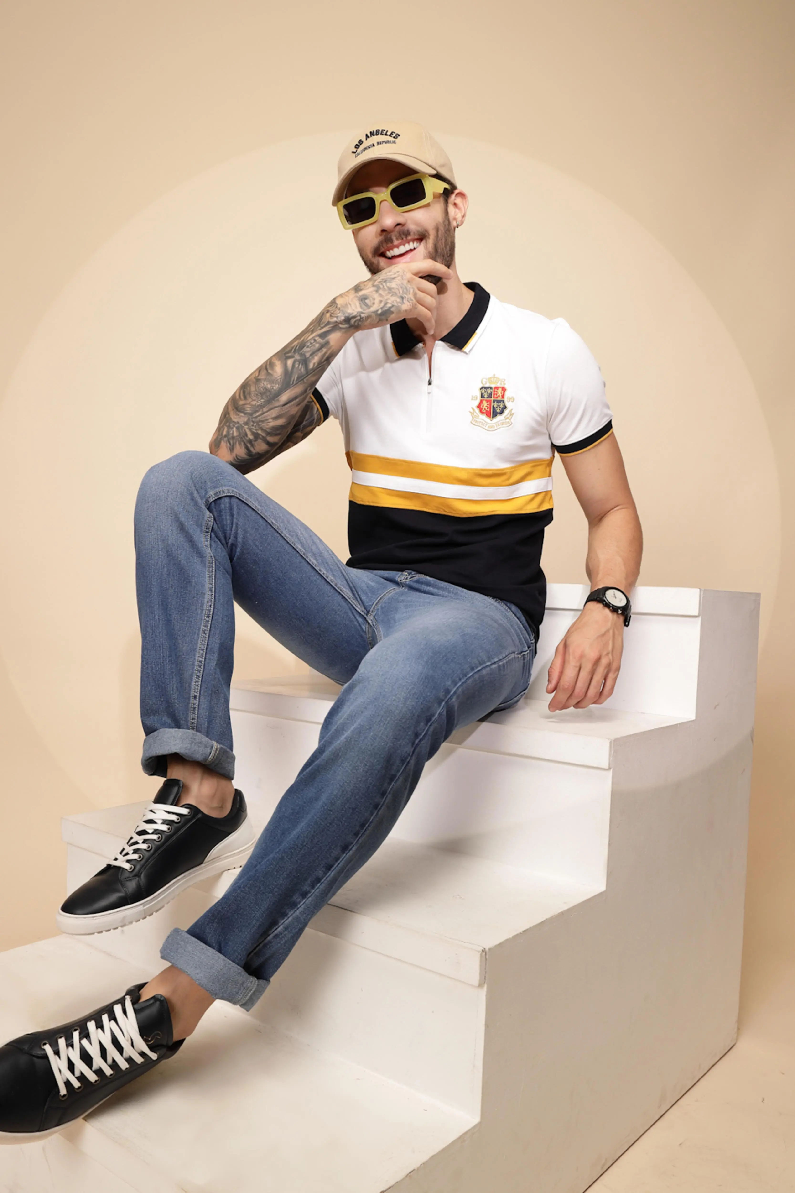 Yellow Cotton Blend T-Shirt - Image 6