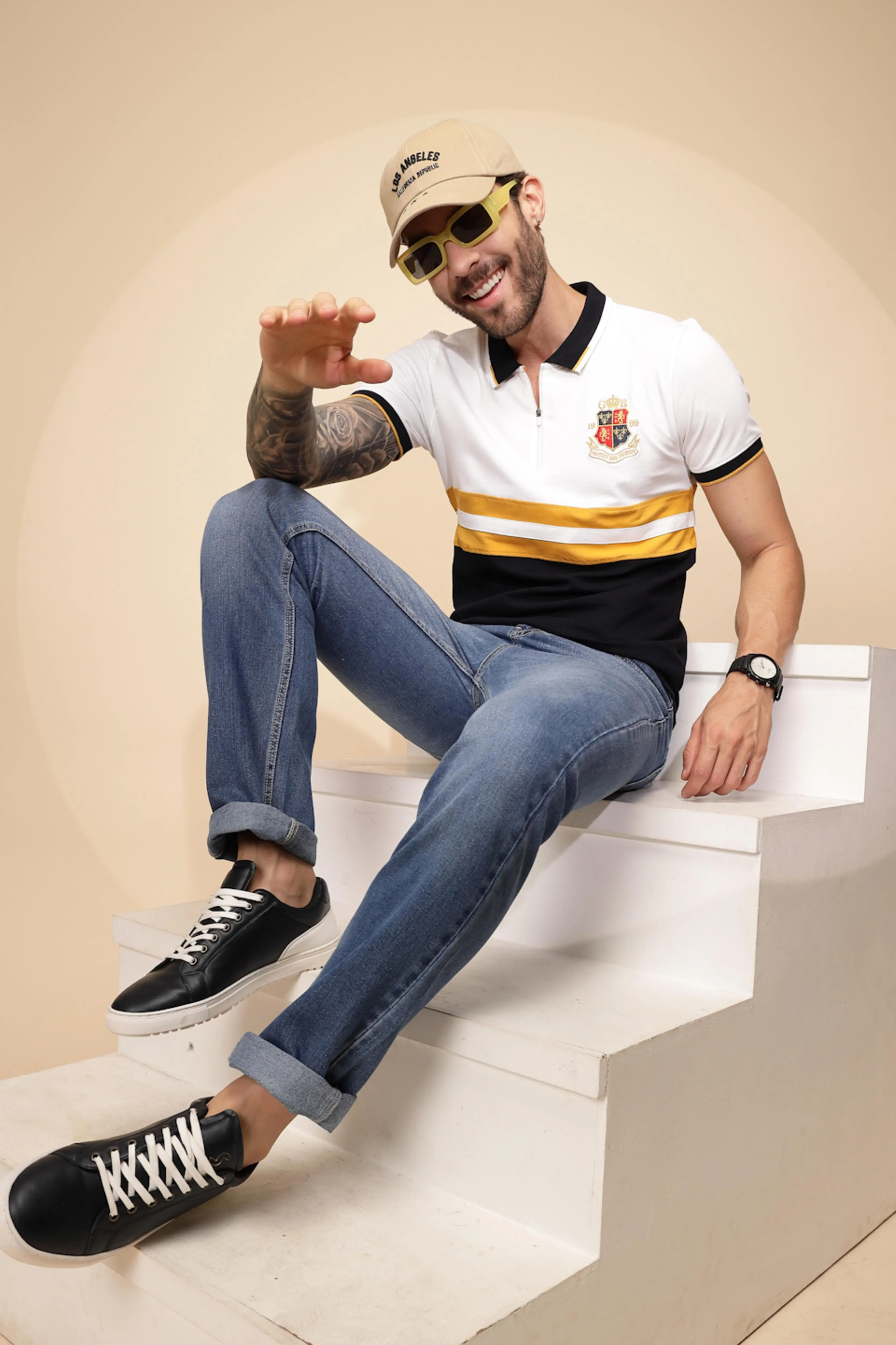 Yellow Cotton Blend T-Shirt - Image 8