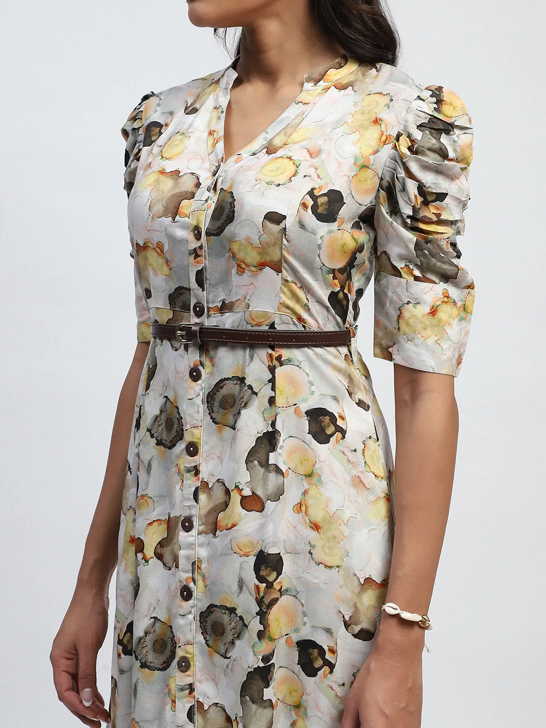 Yellow Digital Print Modal Rayon Dress - Image 11