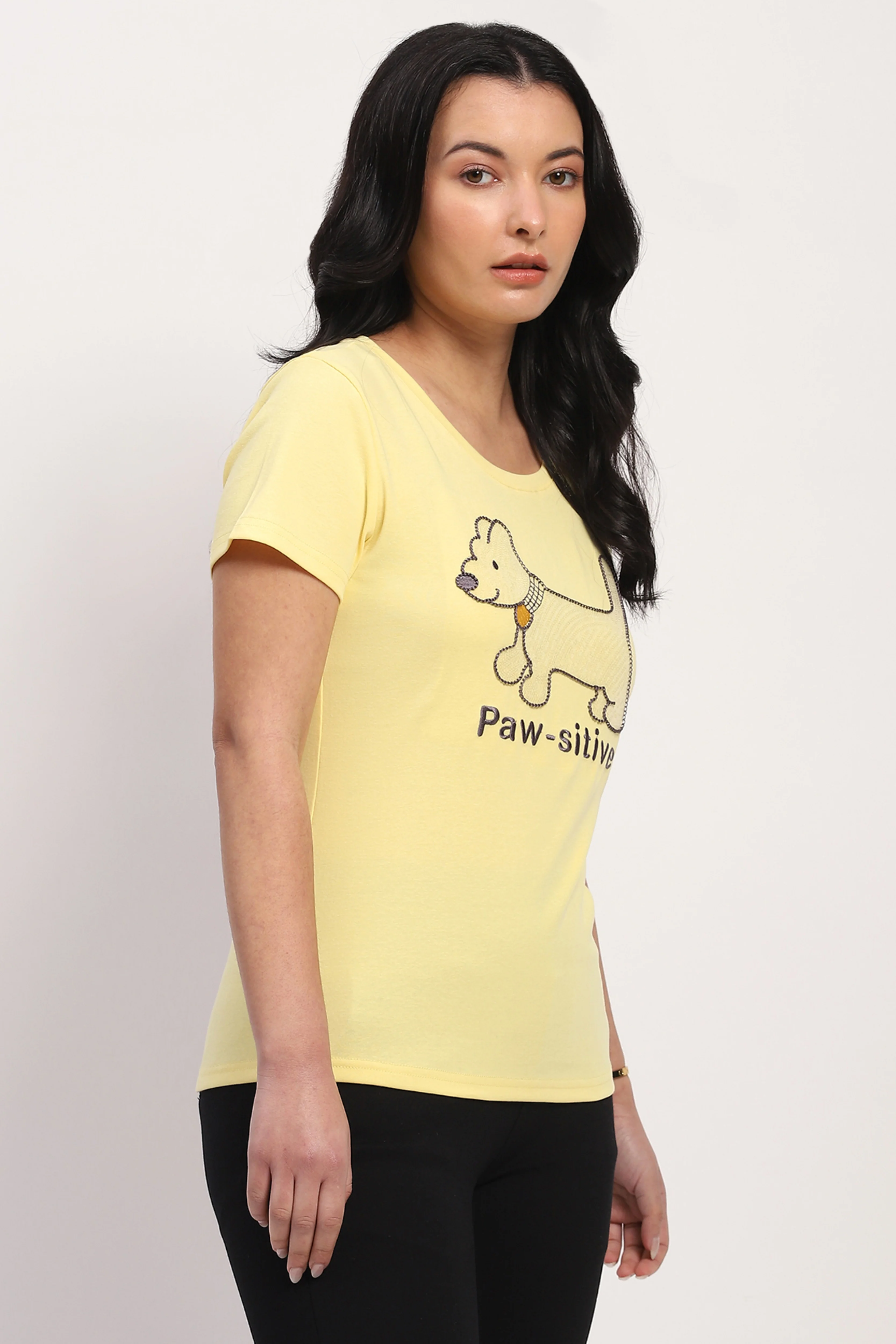 Yellow Paw Embroidered Top - Image 2