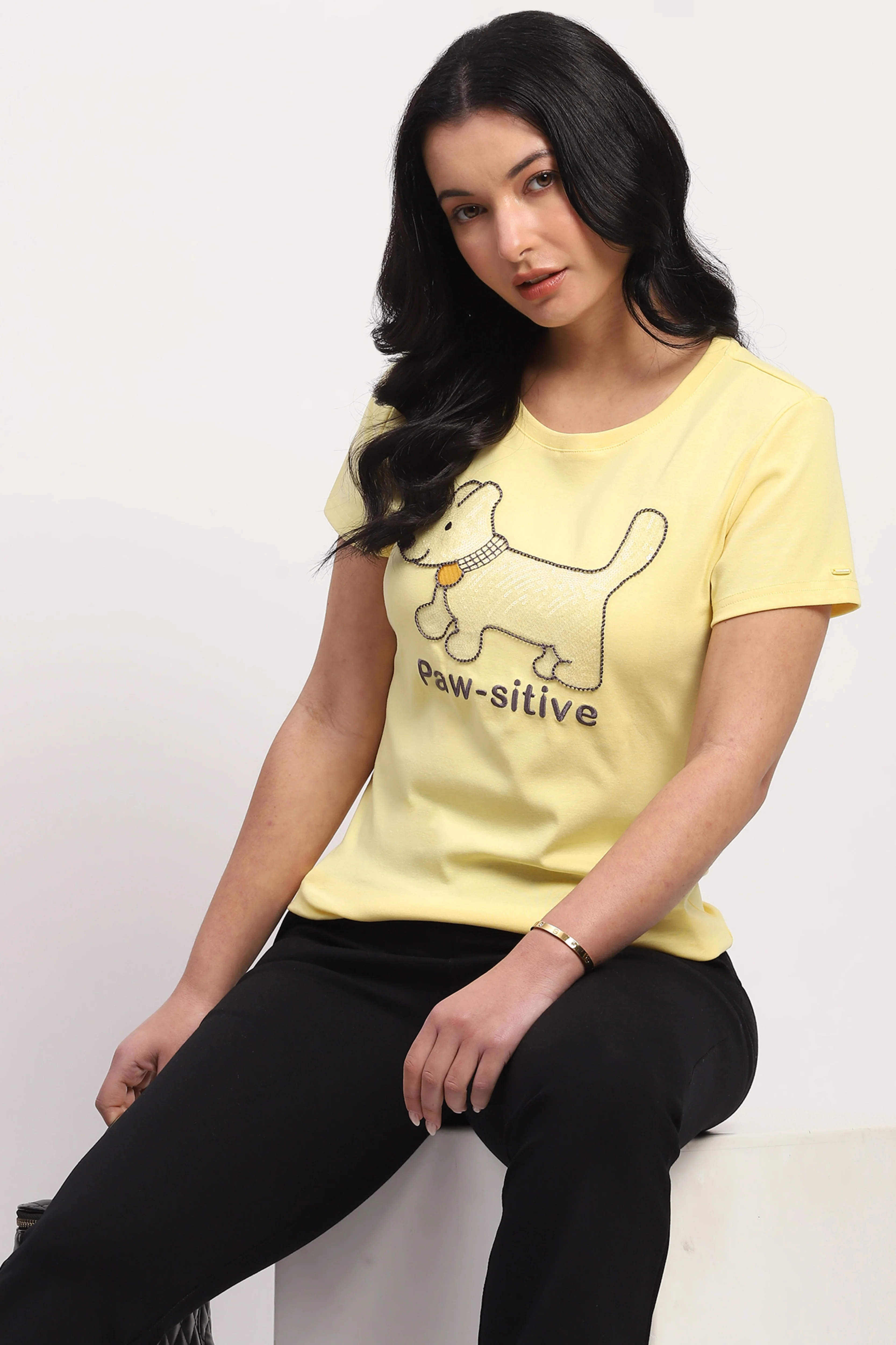 Yellow Paw Embroidered Top - Image 6