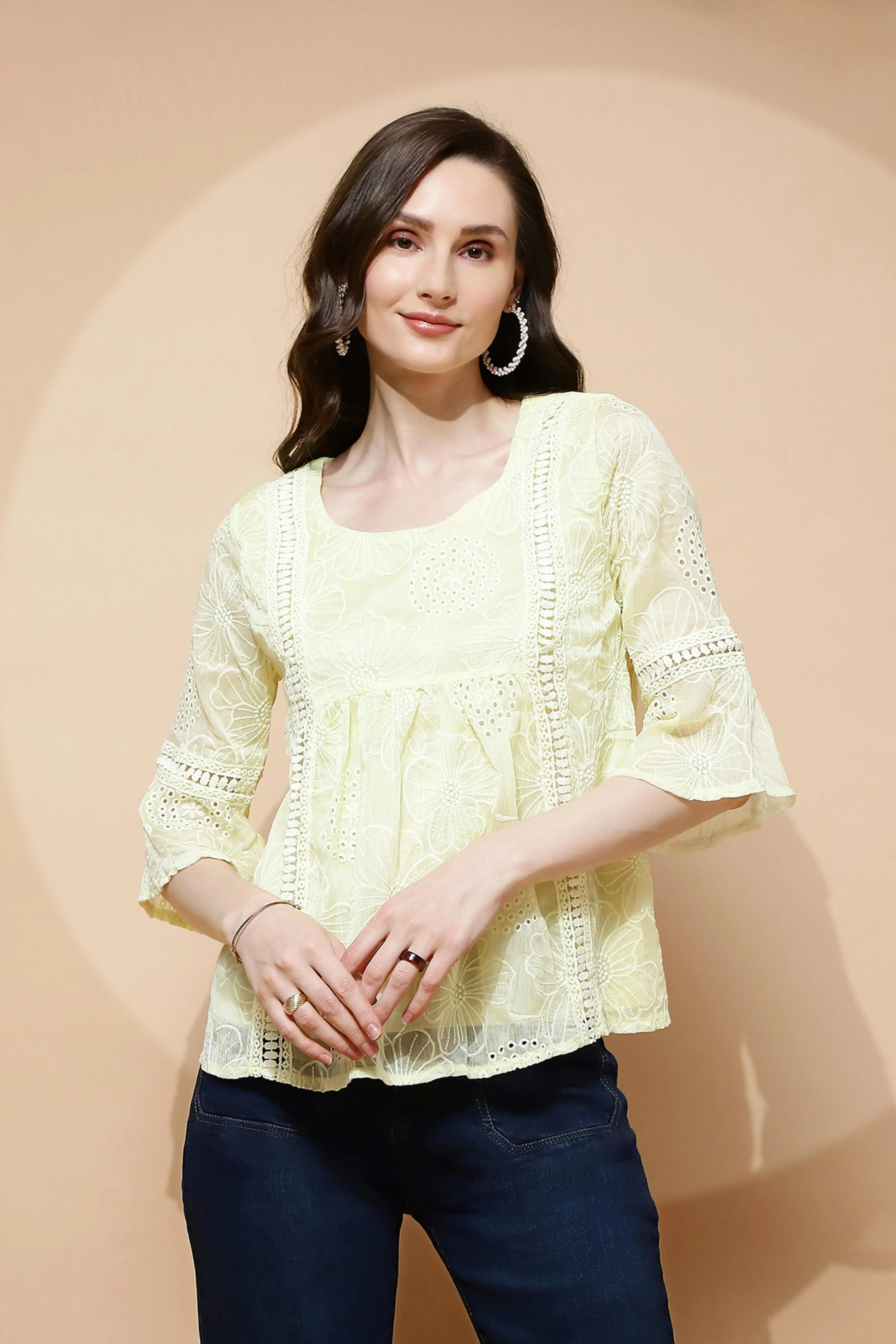 Yellow Regular Fit Blouse For Women