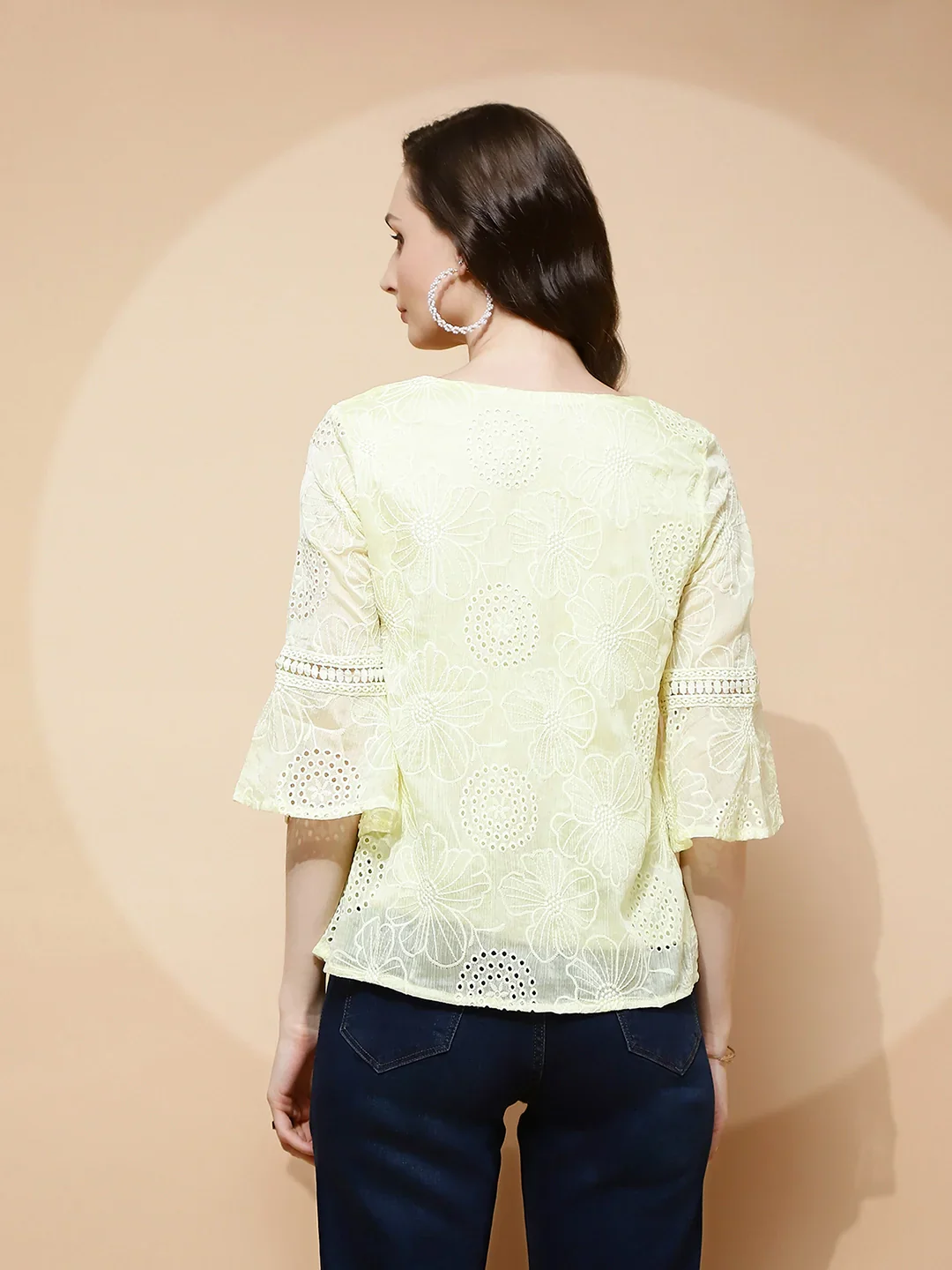 Yellow Regular Fit Blouse For Women - Image 7