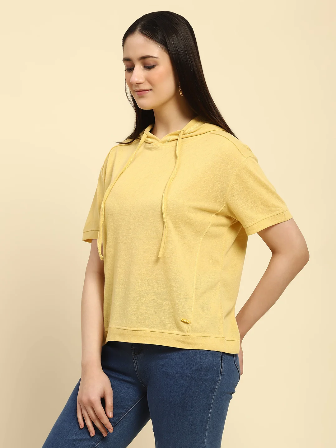 Yellow Cotton Blend Relaxed Top - Image 12